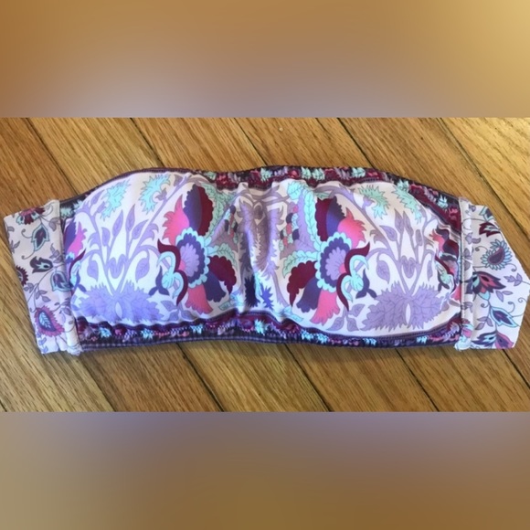 Victoria's Secret Other - Victorias Secret Purple Floral Paisley Tube Bandeau Swimsuit Bathing Suit Bikini
